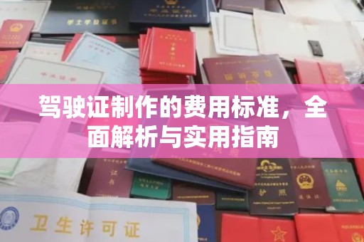 白云驾驶证制作的费用标准，全面解析与实用指南